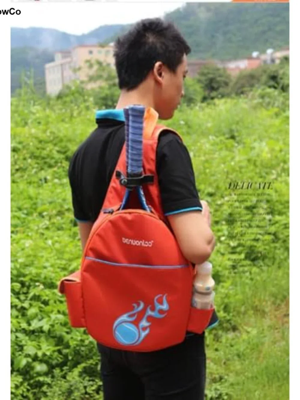 Tennis Racquet Backpack 20L Nylon Waterproof Detachable Strap